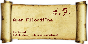 Auer Filoména névjegykártya